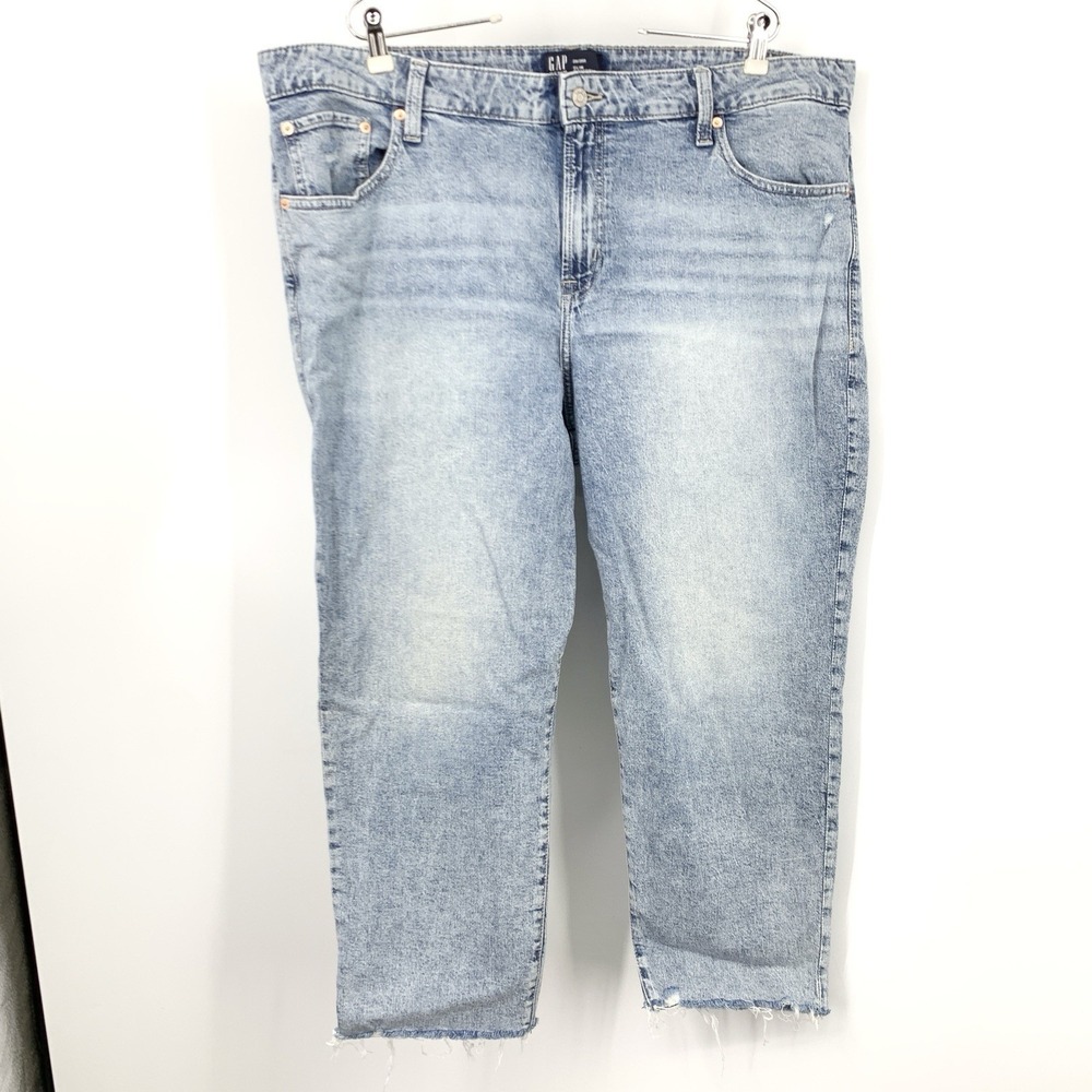 GAP Women Size 20 35 Jeans Light‎ Wash Pants Slim Boyfriend Stretch High Rise